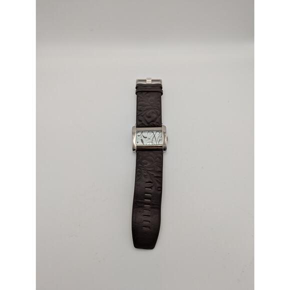 Rockwell Vanessa Leather Watch Embossed Brown Tan Womens Jewelry Wristwatch - Picture 2 of 7